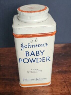 Vintage Johnson & Johnson’s Baby Powder Talc Advertising Tin  9 Oz Decor EMPTY